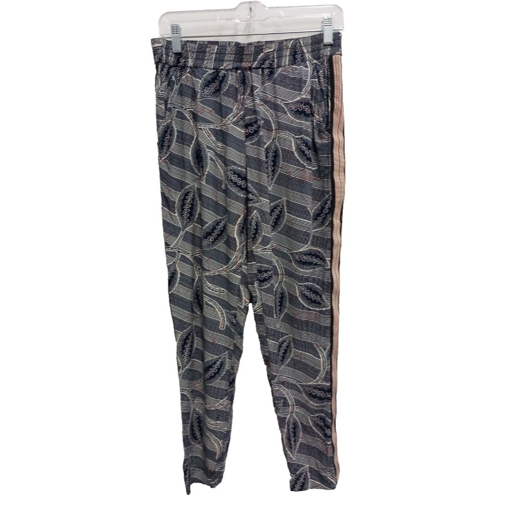 Anthropologie Hei Hei Lourinha Jogger Pants Womens Small Navy Leaf Print Boho